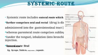 Systemic Inhalation Route Hospital training report of bachelor of pharmacy | PPTX