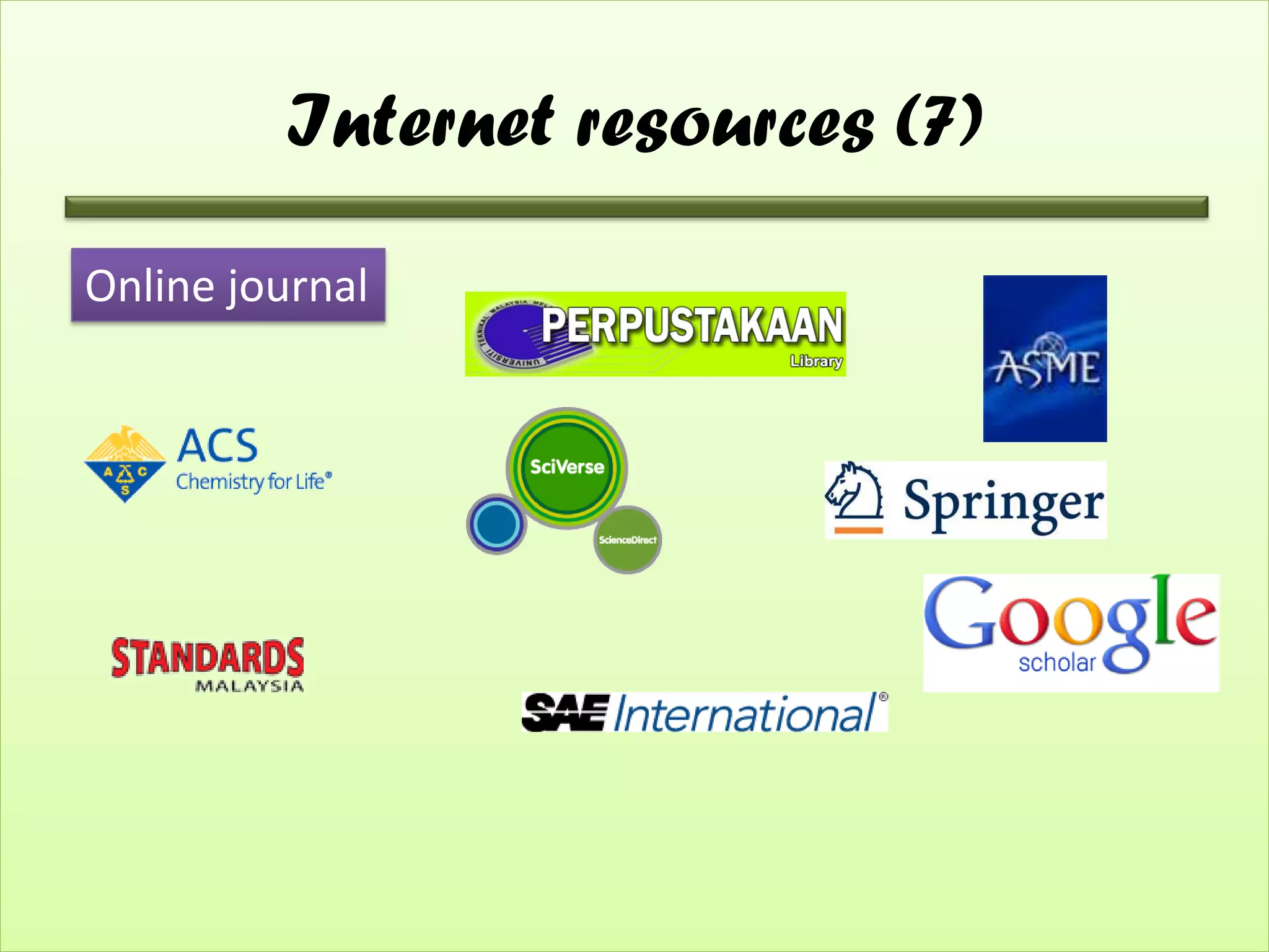Internet resources (7)
Online journal
 