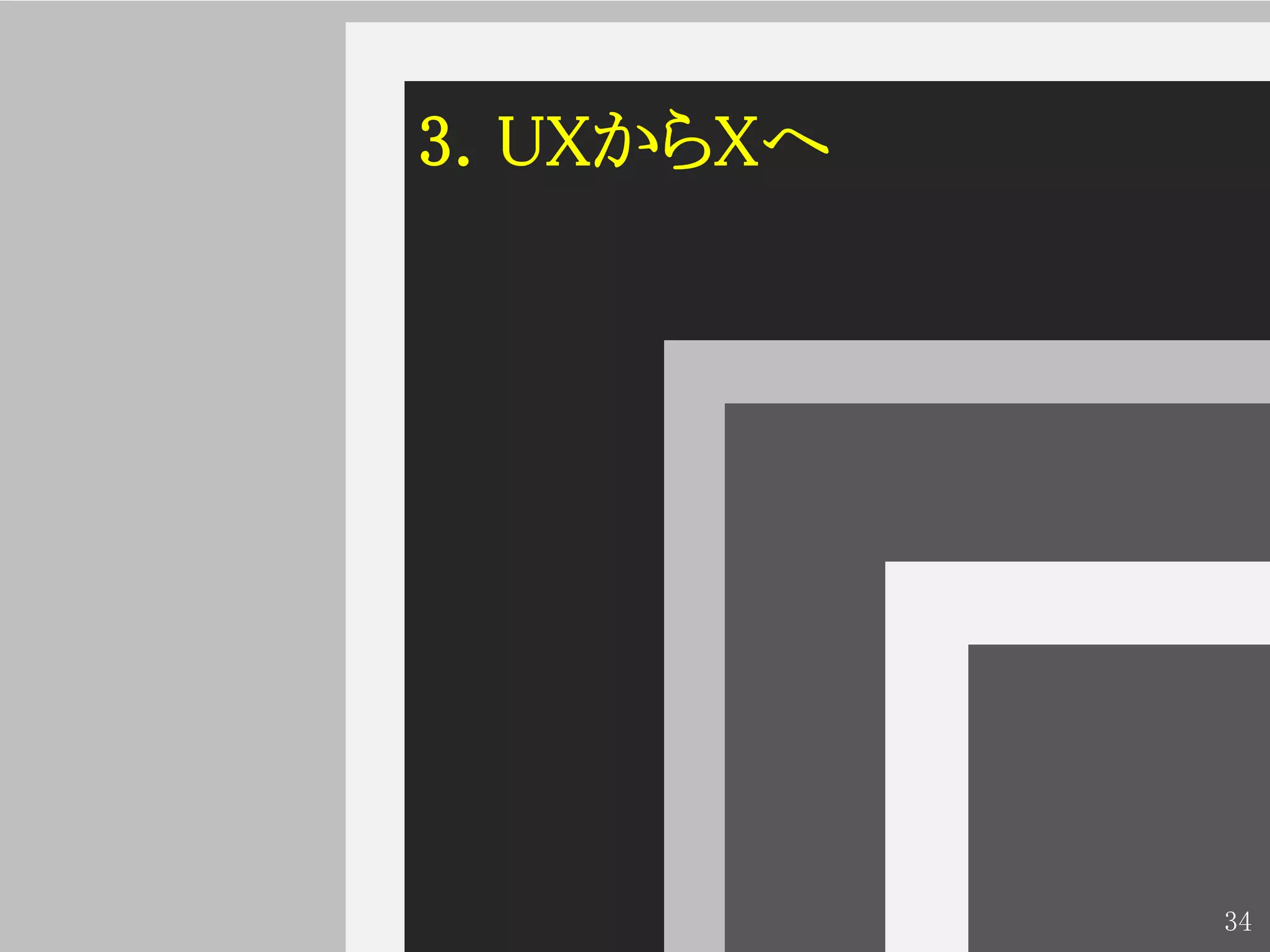 3. UXからXへ




            34
 
