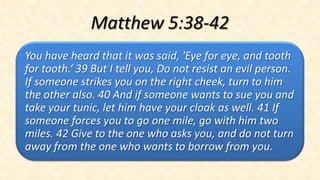 SWEET REVENGE
                   Matthew 5:38-42


THE DISCIPLE’S HANDBOOK
Studies in the Sermon on the Mount
 