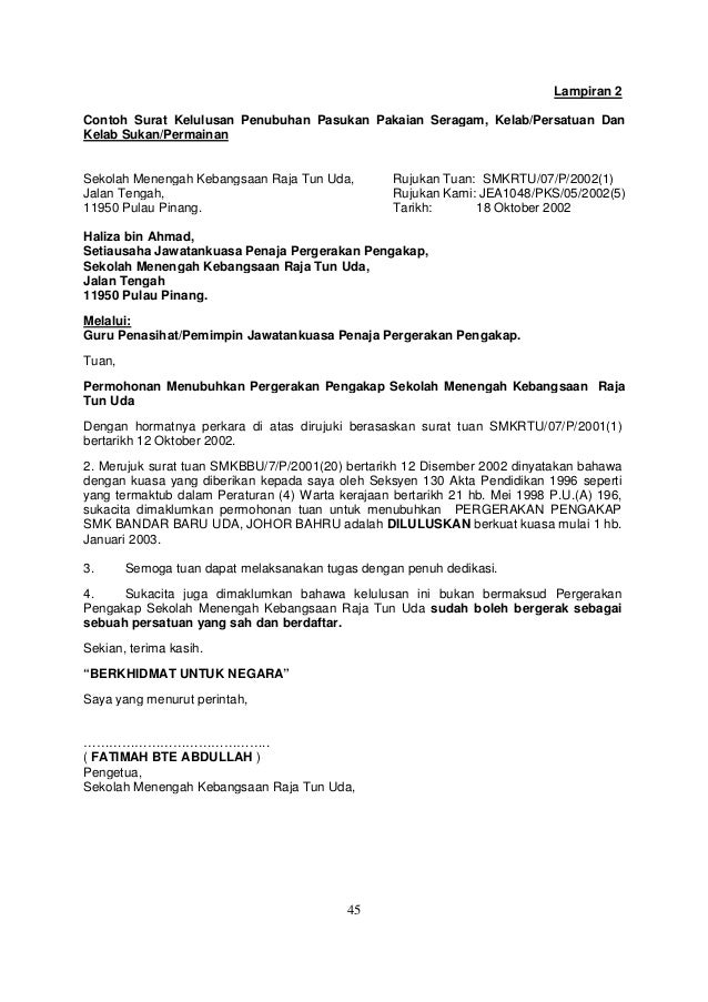 Surat Makluman Perasmii Kepada Ppd