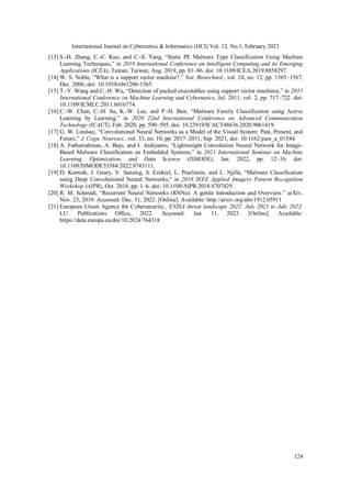 International Journal on Cybernetics & Informatics (IJCI) Vol. 12, No.1, February 2023
124
[13] S.-H. Zhang, C.-C. Kuo, an...