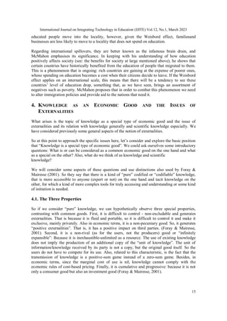 Externalities in Education, Scientific Knowledge and Scientific ...