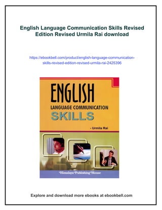 English Language Communication Skills Revised Edition Revised Urmila ...