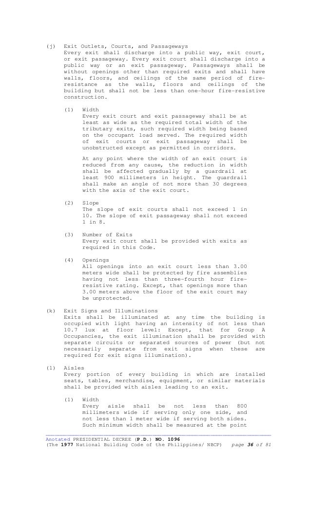 presidential no. 1096 (p.d.) decree natlbldgcode(anotated) 1977 1212818378 pd1096