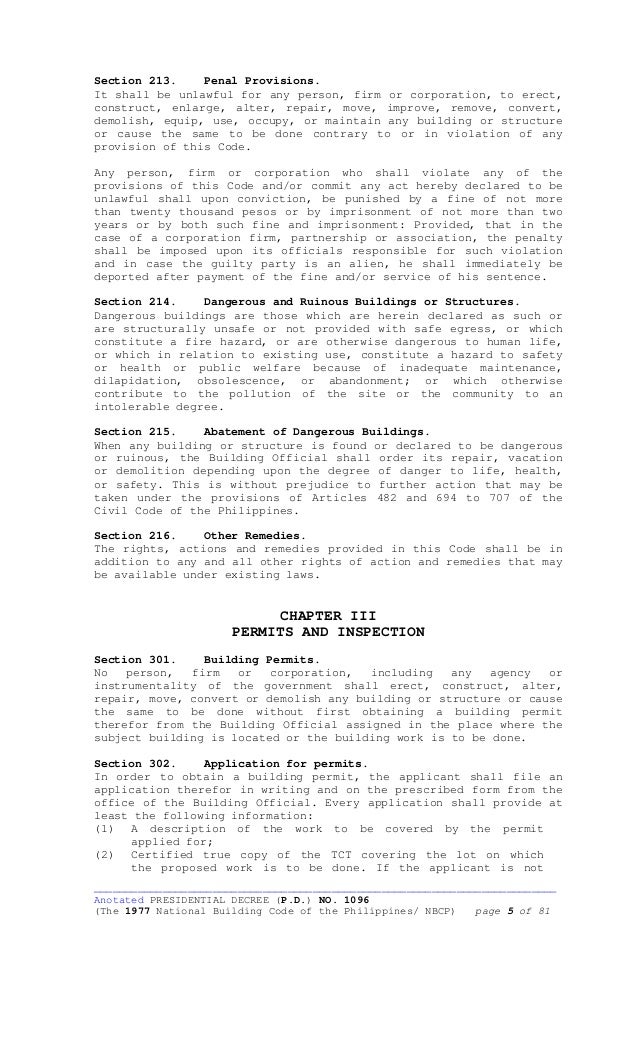 1096 no. presidential (p.d.) decree 1977 natlbldgcode(anotated) 1212818378 pd1096