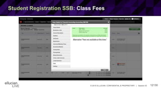 12130© 2015 ELLUCIAN. CONFIDENTIAL & PROPRIETARY | Session ID
Student Registration SSB: Class Fees
 