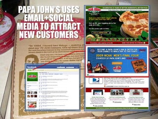 PAPA JOHN’S USES
 EMAIL+SOCIAL
MEDIA TO ATTRACT
NEW CUSTOMERS
 