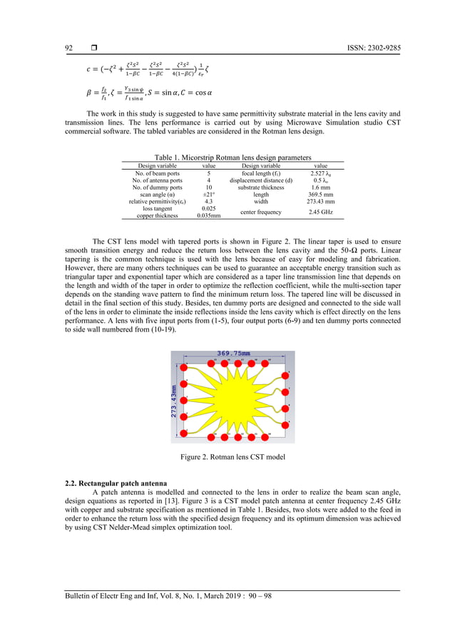 Design and implementation of microstrip rotman lens for ISM band ...