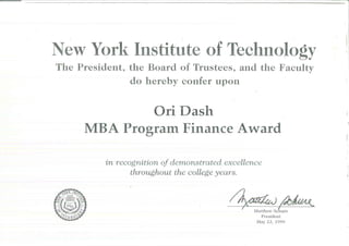 MBA Award