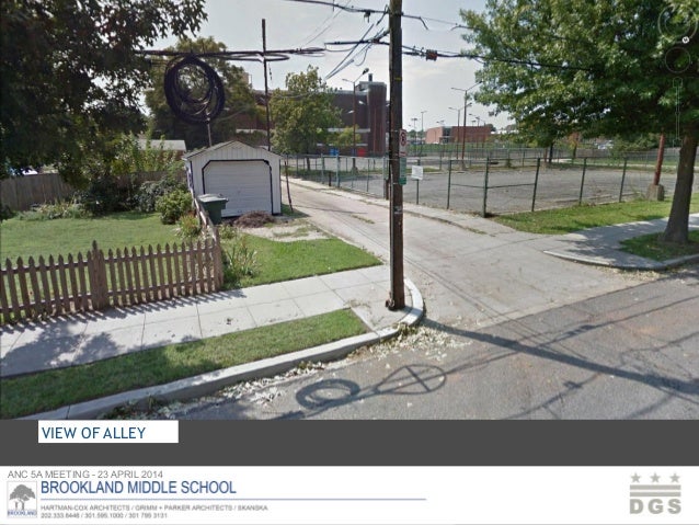 ANC 5A MEETING - 23 APRIL 2014
N
VIEW OF ALLEY
 