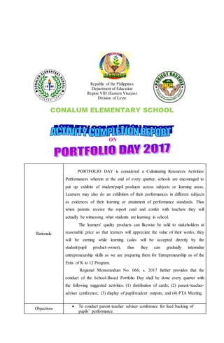 Portfolio Day [ACR] Activity Completion Report and Narrative Report | DOCX