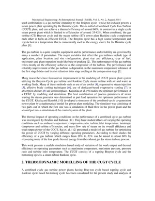 PERFORMANCE ANALYSIS OF A COMBINED CYCLE GAS TURBINE UNDER VARYING ...