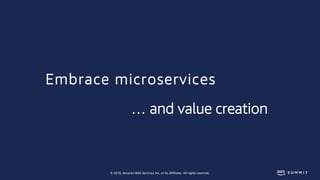© 2018, Amazon Web Services, Inc. or Its Affiliates. All rights reserved.
Embrace microservices
… and value creation
 