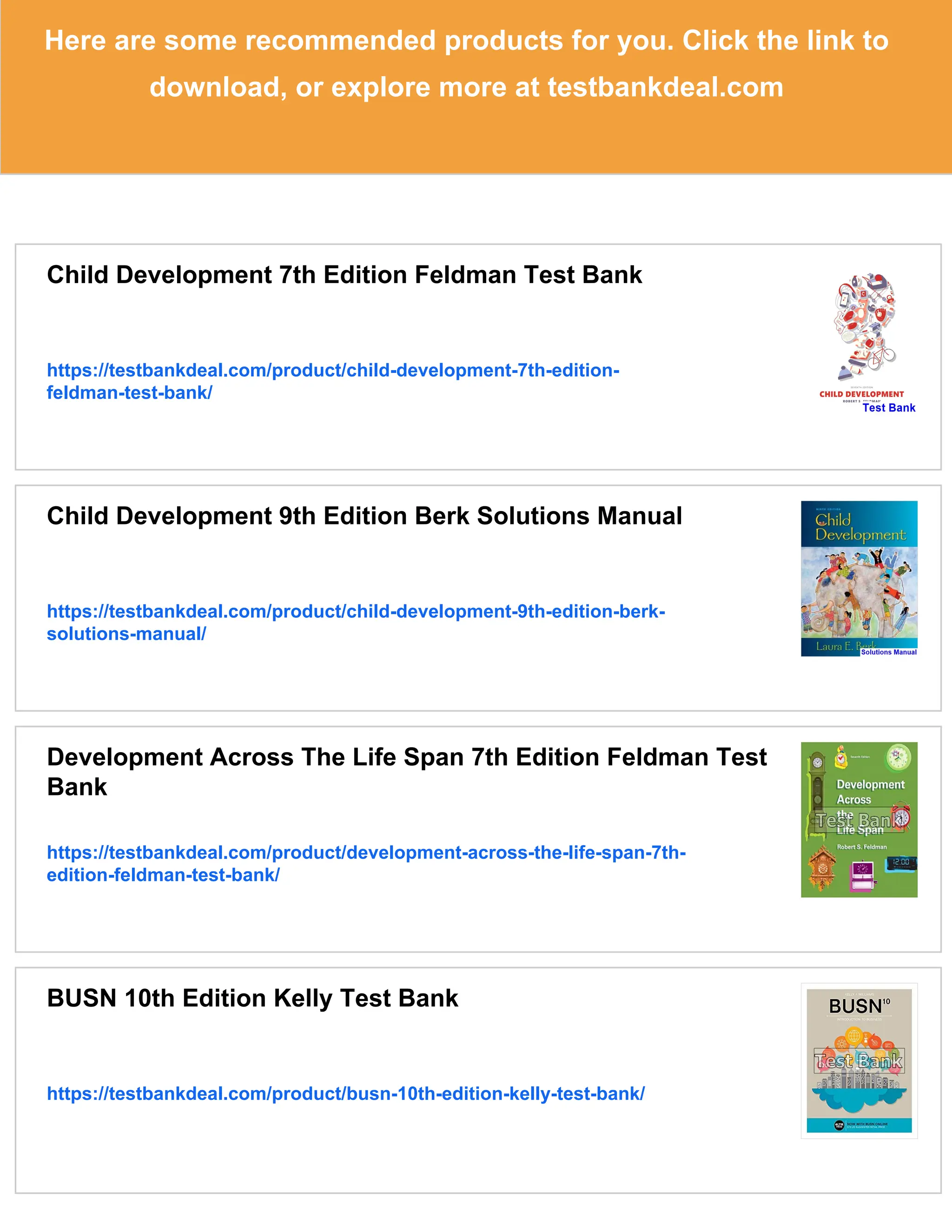 Child Development 7th Edition Feldman Solutions Manual | PDF