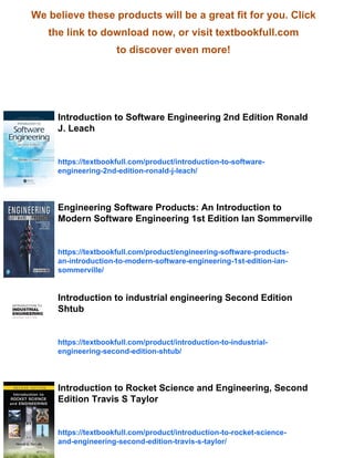 Introduction to software engineering Second Edition Leach | PDF