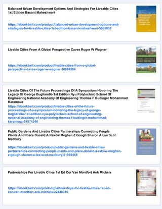 Liveable Options Livable Cities Urban Struggles For Livelihood And Sustainability Peter ...