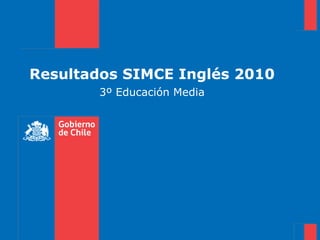 Resultados SIMCE Inglés 2010 3º Educación Media 