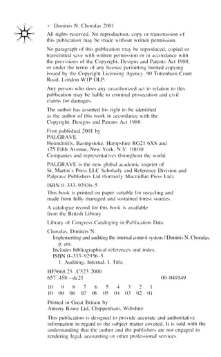 Implementing And Auditing The Internal Control System Dimitris N ...