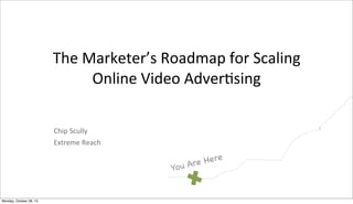 The	
  Marketer’s	
  Roadmap	
  for	
  Scaling	
  
Online	
  Video	
  Adver<sing
Chip	
  Scully
Extreme	
  Reach

Here
Are
Yo u

Monday, October 28, 13

 