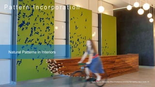 P a t t e r n I n c o r p o r a t i o n
Natural Patterns in Interiors
Credit: Filz Felt + Michael Hsu Office of Architecture (University Park: Building Lobby in Austin, TX
 