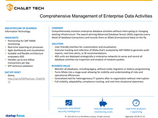 © 2015 SAP SE or an SAP affiliate company. All rights reserved.
Comprehensive Management of Enterprise Data Activities
App...