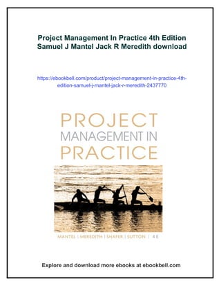 Project Management In Practice 4th Edition Samuel J Mantel Jack R ...