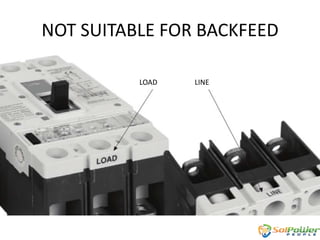 NOT SUITABLE FOR BACKFEED
LOAD

LINE

 