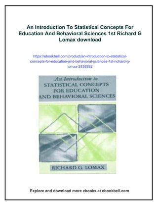 An Introduction To Statistical Concepts For Education And Behavioral ...