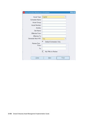 3-136    Oracle Enterprise Asset Management Implementation Guide

 
