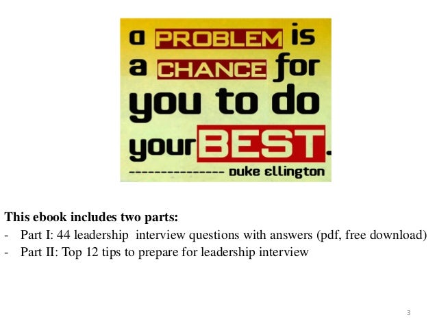 how to answer leadership interview questions