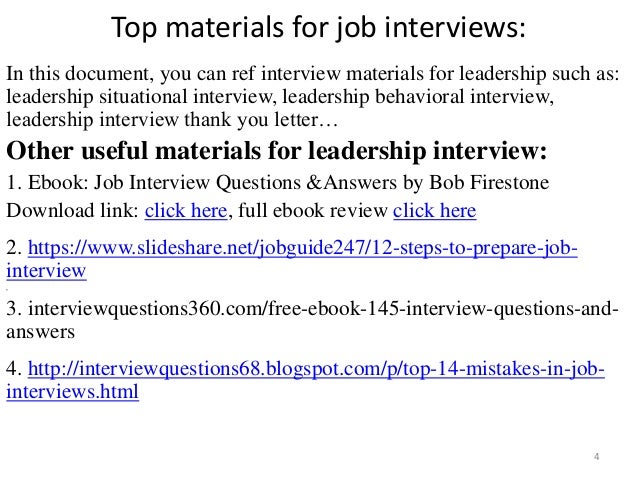 how to answer leadership interview questions