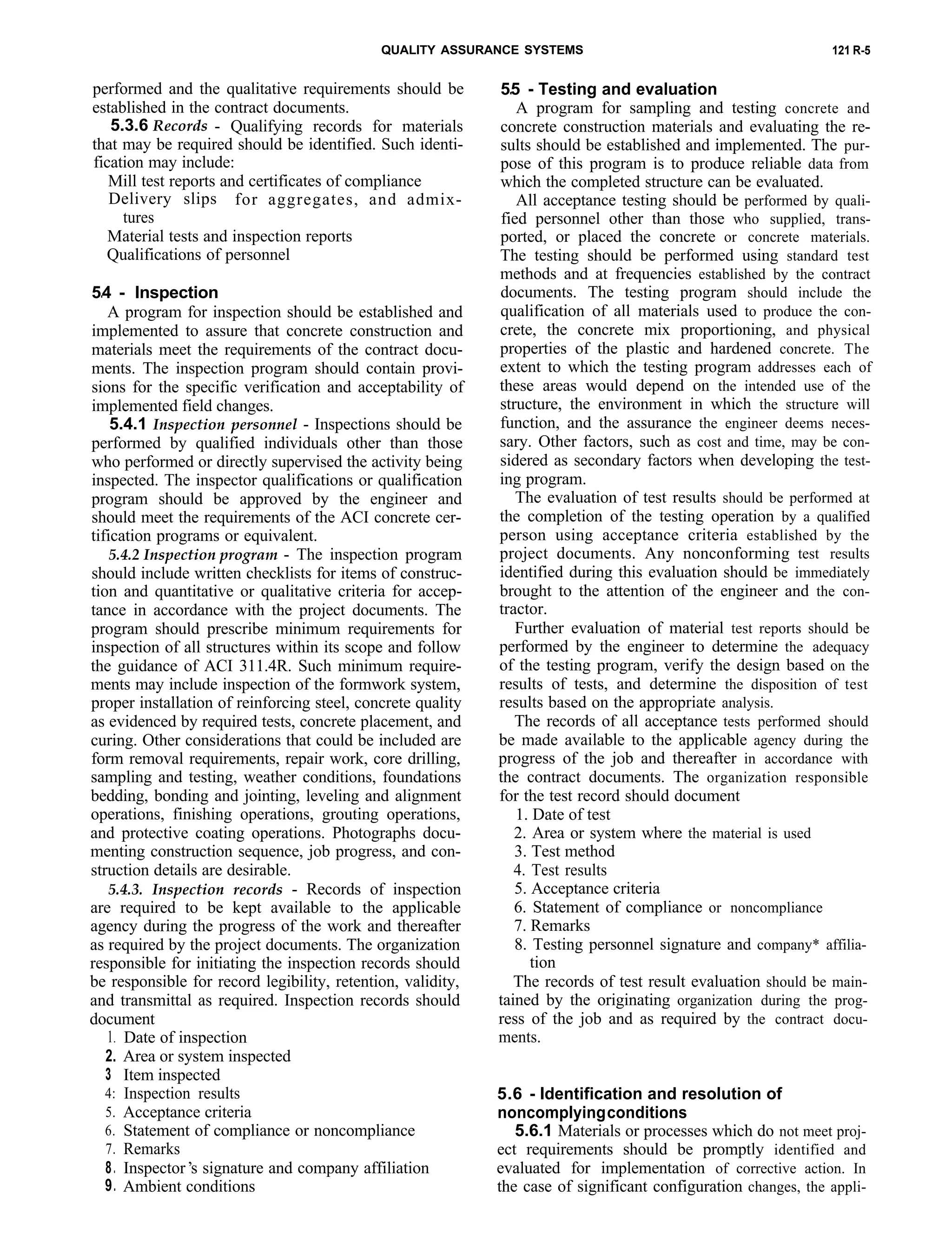 121 r 85 - quality assurance systems for concrete constructio | PDF