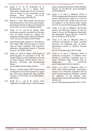 Solar Air Heater Integrated with Different Shaped Turbulators A Review ...