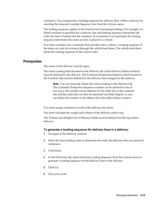 Loading Order Example R12 Shipping Execution User guide | PDF