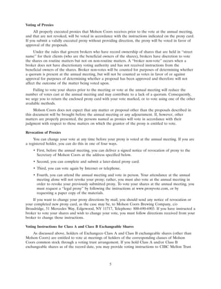 molson coors brewing   ProxyStatement1