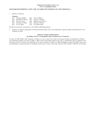 molson coors brewing   ProxyStatement1