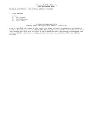molson coors brewing   ProxyStatement1