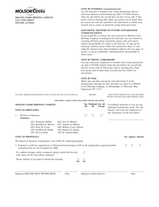 molson coors brewing   ProxyStatement1