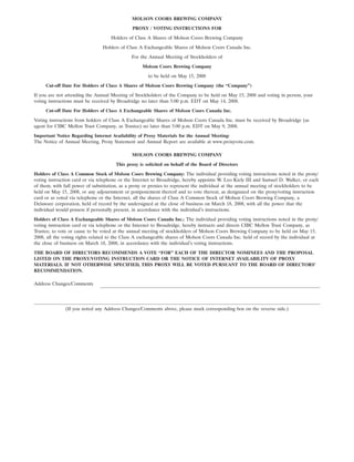molson coors brewing   ProxyStatement1