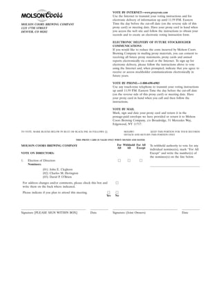 molson coors brewing   ProxyStatement1