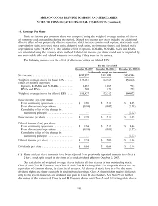 molson coors brewing  200710K
