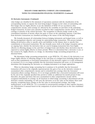 molson coors brewing  200710K