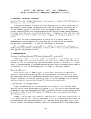 molson coors brewing  200710K