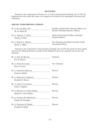 molson coors brewing  200710K