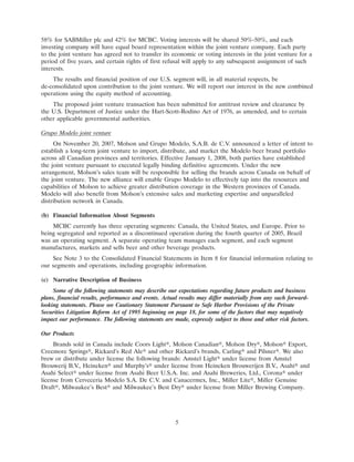 molson coors brewing  200710K