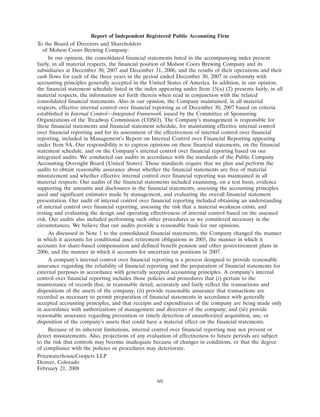 molson coors brewing  200710K