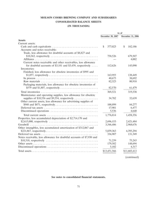 molson coors brewing  200710K