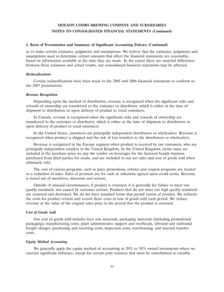 molson coors brewing  200710K