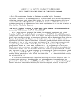 molson coors brewing  200710K